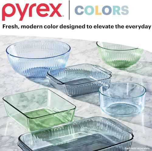 Pyrex Colors Tinted Food Storage Container Set, 12-Piece