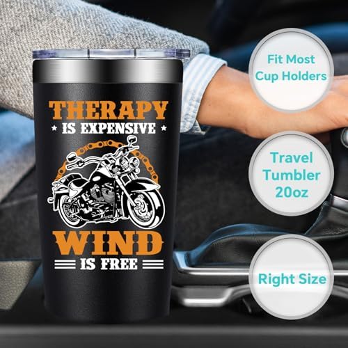 BIRGILT Motorcycle Gift - Therapy Is Expensive Wind Is Free Tumbler