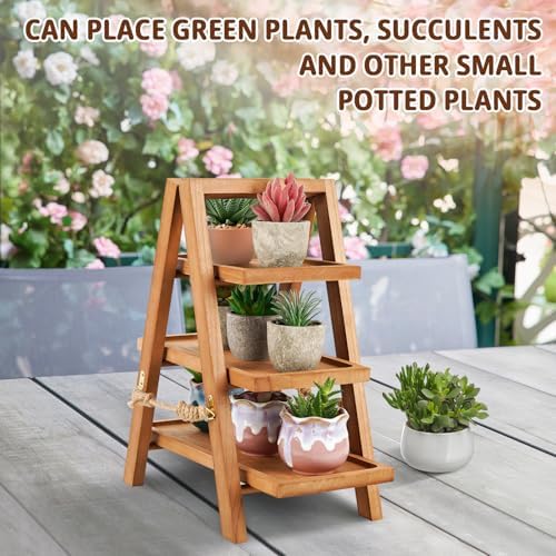 Flenpptly Wooden Cupcake Stand, 3 Tier Cupcake Display Stand, Brown