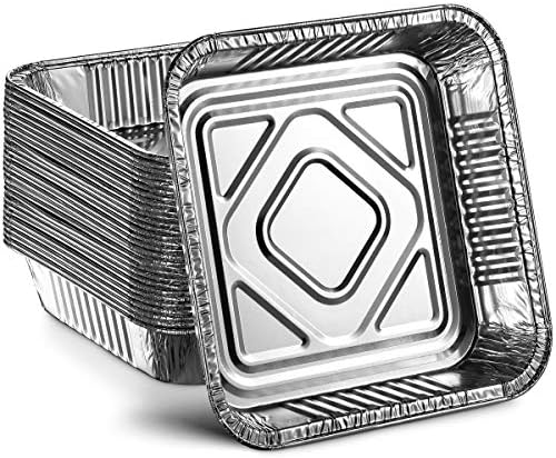MontoPack 9” Disposable Aluminum Foil Square Baking Pans | 9 x 9 Cake