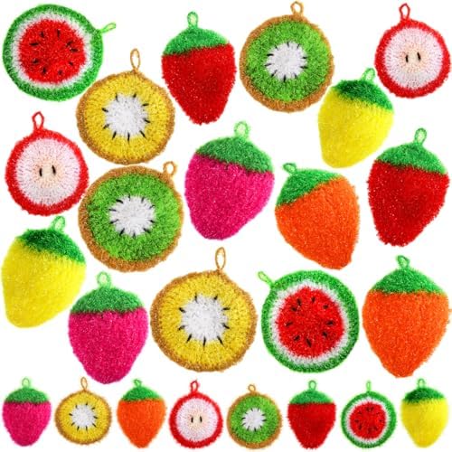 16 Pieces Fruit Dish Scrubber, Non-Scratch