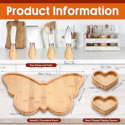Weysat Butterfly Charcuterie Board Set Platter and Knife Set