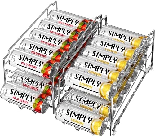 Simple Houseware 2PK Front Loading Tall Skinny Can Dispenser, Chrome