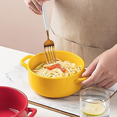 Chicken Salad Bowl Set Of 4 Ceramic Soup Bowls with Handles, Ceramic