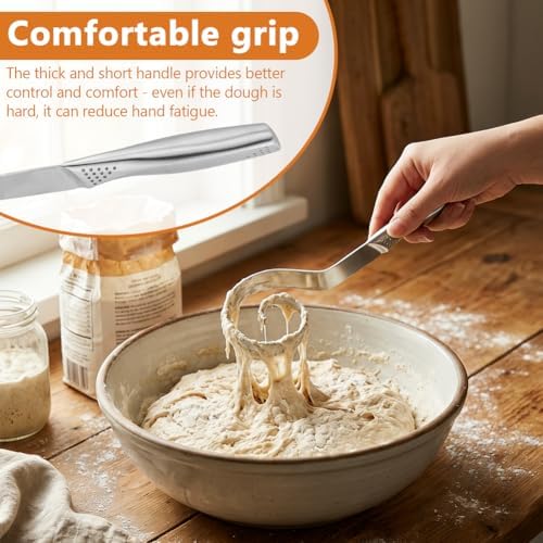 Seamless Danish Dough Whisk, 10" Stainless Steel Dutch Bread Dough