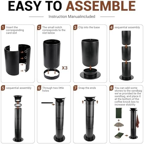 Espresso Knock Box for Coffee Grounds, Commercial Knock Box with 30pcs