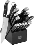 HENCKELS 15-Piece Knife Set with Block, Black