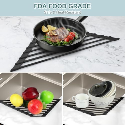 MERRYBOX Triangle Roll Up Dish Drying Rack Over The Sink, 2025