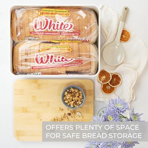 ZICOTO Beautiful Bread Box With Wooden Lid For Your Kitchen Countertop