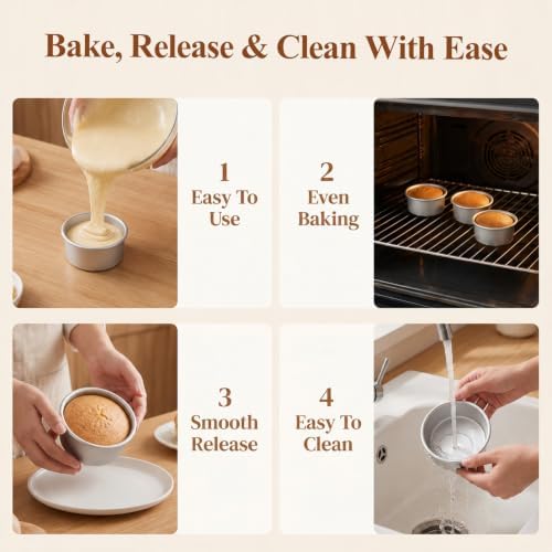 18 Pcs 4 Inch Round Cake Pans Aluminum Round Baking Molds