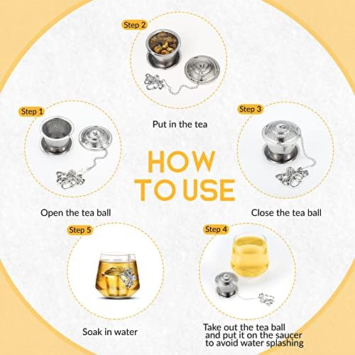 Chengu 3 Sets Loose Leaf Tea Infusers Stainless,Aquatic Creatures