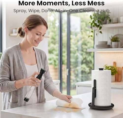 Ultrean Countertop Paper Towel Holder with Spray Bottle