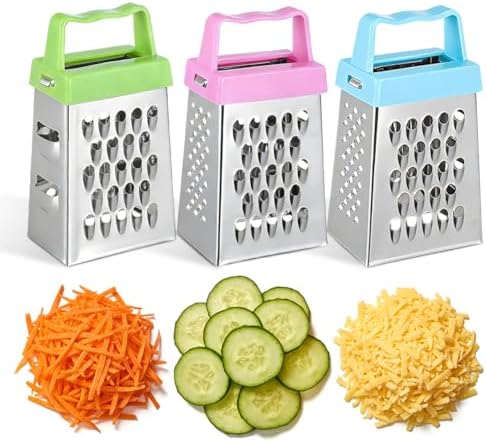 Beavorty 6 pcs Mini Cheese Grater Set Stainless Steel Mini Box Grater