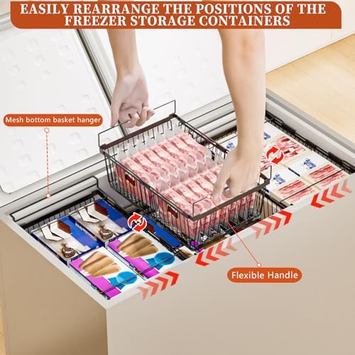 Hanging Freezer Organizer Bins, 2 Pack