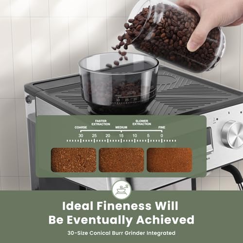 Gevi 20 Bar Espresso Machine with Grinder & Steam Wand