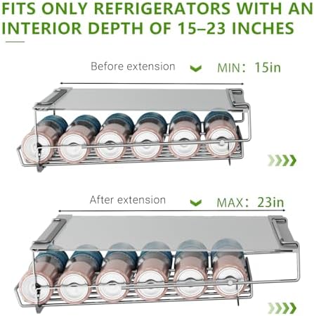 Hanging Soda Can Organizer for Refrigerator, 10-Can Dispenser