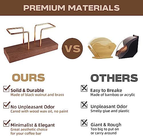 Coffee Filter Holder Storage Black Walnut Coffee Filter Container