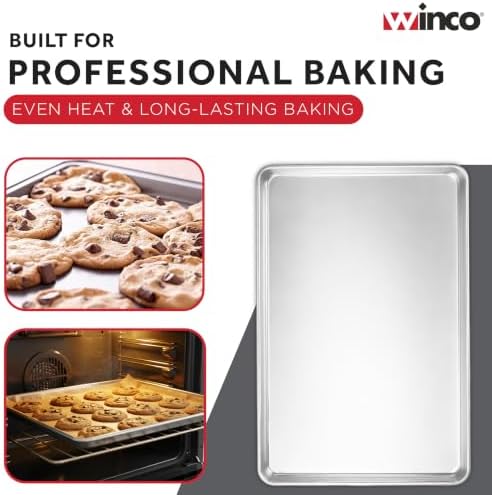 Winco 16" x 22" 2/3 Size Aluminum Sheet Pan