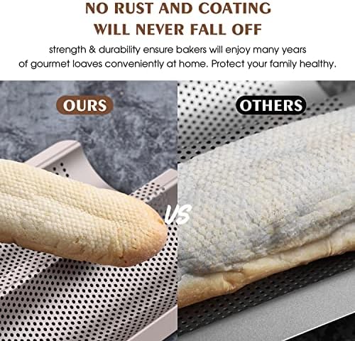 Baguette Pan French Bread Pans For Baking Pans, Nonstick 2 Slots