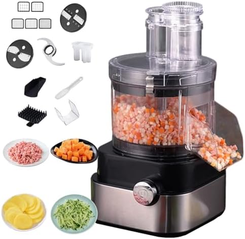 Electric Vegetable Dicer, 5 In 1, 6/8/10/12/15mm Blades
