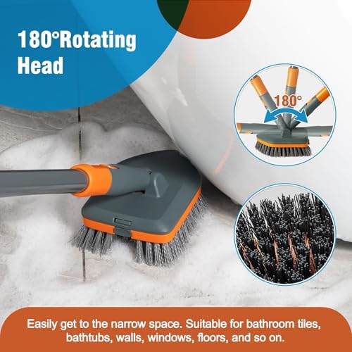 CLEANHOME Floor Scrub Brush, Tile and Tub Scrubber
