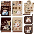 Fourluoo 8-Piece Coffee Kitchen Towels and Pot Holders