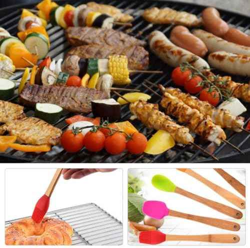 Silicone Baking Tool Set, Oil Brush and Cream Spatulas for Cake