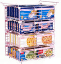 Deep Freezer Organizer Bins for 10 Cu.Ft Freezer - Pink, 4 PCS