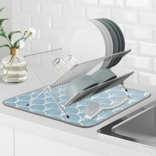 SHIYUE Dish Drying Mat for Kitchen Counter Super Absorbent Spring