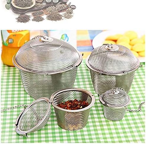 4 PCS Chained Lid Stainless Steel Tea Strainer Mesh Infuser Tea Ball