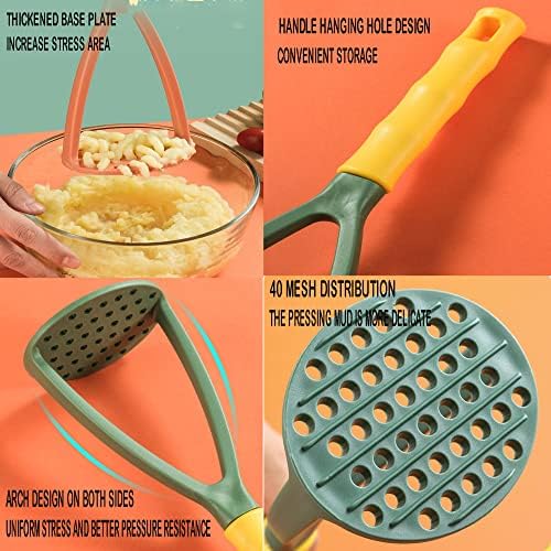 2pcs Potato Masher Manual Masher Kitchen Masher Non-Scratch Nonstick