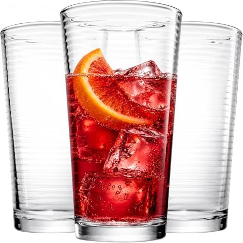 Glaver's Drinking Glasses Set of 10 Highball Glass Cups, Premium