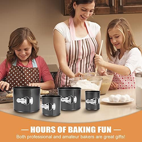 Springform Pan Set of 4,Heighten Non-stick Round Cake Pan Set with