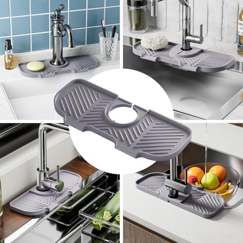 Faucet Mat for Kitchen Sink,6° Slope Sink Splash Guard,Splash Guard