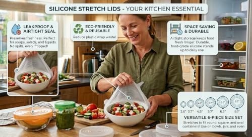 Silicone Stretch Lids Set, Assorted Sizes, Clear