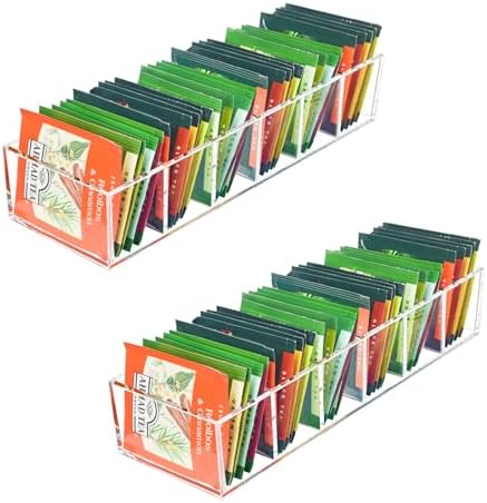 Acrylic Tea Bag Organizer Clear Teabag Holder Tea Storage Box 2 Pack
