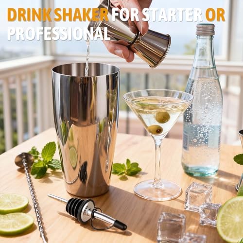 Mwellewm Cocktail Shaker Set, Boston Shakers, Bartending Drink Shaker