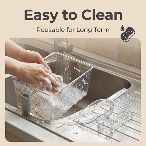 2 Set Freezer Ice Bins with Scoop and Tongs