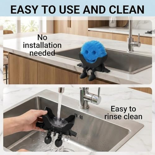 Creative Drainage Sponge Holder for Scrub Daddy, Black (1)