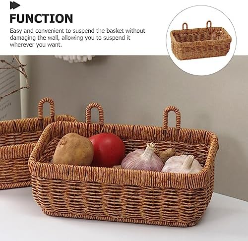 BESTonZON Hanging Woven Storage Basket Vegetable Fruit Keeper Veggies