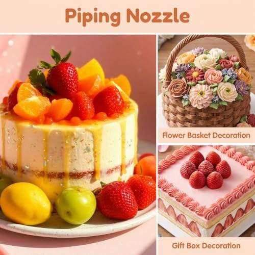Extra Large Basketweave Piping Tips Set, Seamless, Cleaning Brushes