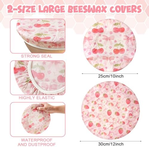 2-Pack Reusable Beeswax Bowl Covers, 10/12 Inch