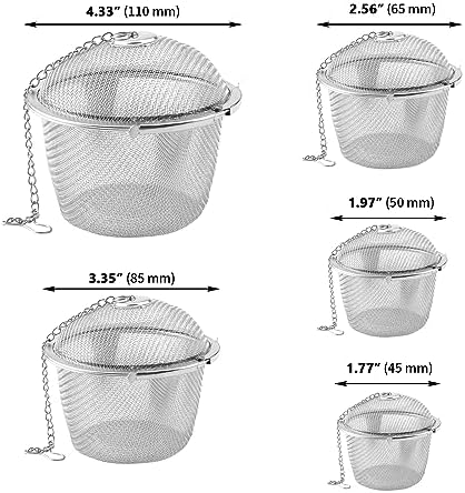 Set of 5 Tea Infuser for Loose Tea, 5 Sizes Fine Mesh Tea Strainer