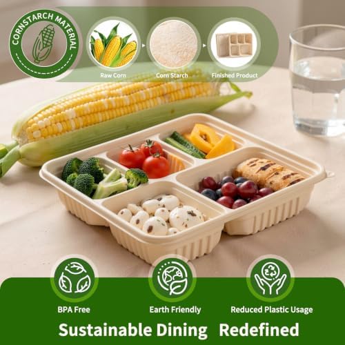 50 Piece (25 Pack) Reusable Meal Prep Containers with Lids