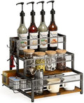 LOTEYIKE 3 Tier Coffee Syrup Rack Organizer 12 Water Bottles Holder