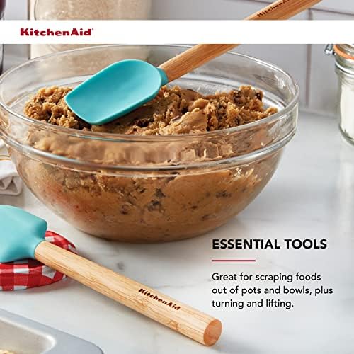 KitchenAid Bamboo Wood Handled MINI Spatula Set with Silicone Head