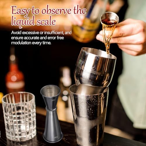Xmas Stainless Steel Cocktail Jigger Measuring Cup Set 15/30ml