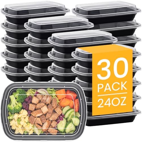 30Pack-24oz Meal Prep Containers Reusable with Lids - BPA-Free Plastic