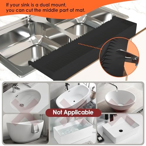 Silicone Sink Edge Protector &Splash Guards, 5° Upgrade Multifunction