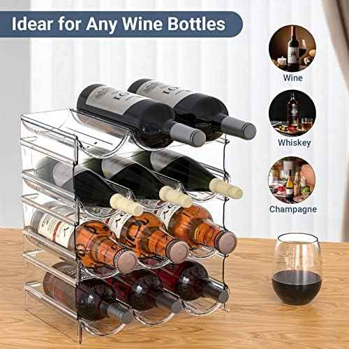 Plastic Water Bottle Organizer and Wine Rack Storage Holder,4 Tier 12